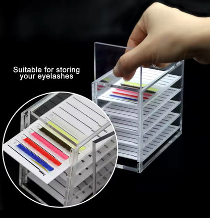 Organizador de pestañas acrílico