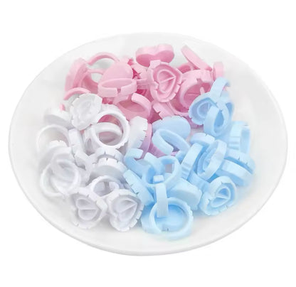 Anillo en forma de corazón para pestañas 100pcs